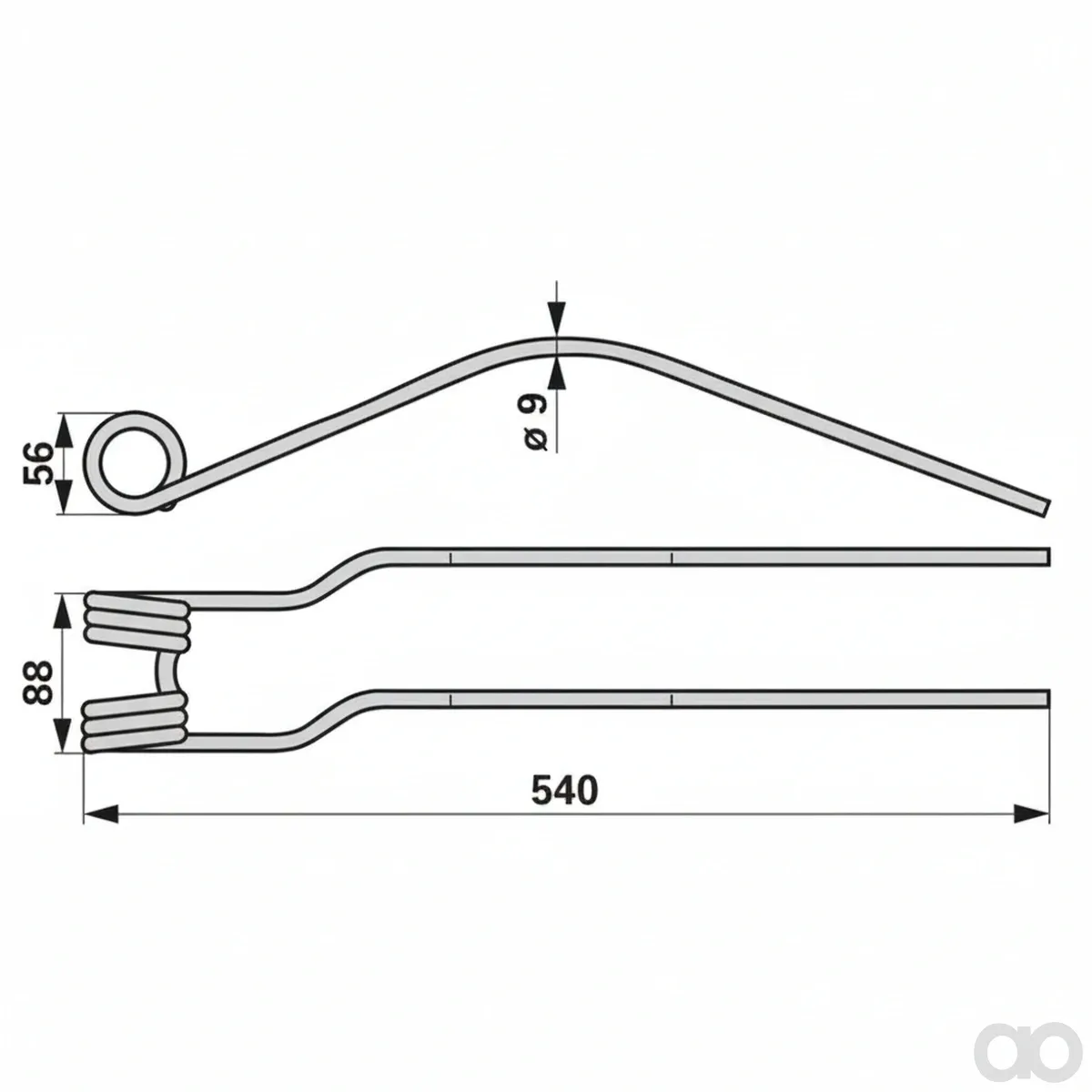 Prillinger - 00401415 - Rotor Swather Tine Instead