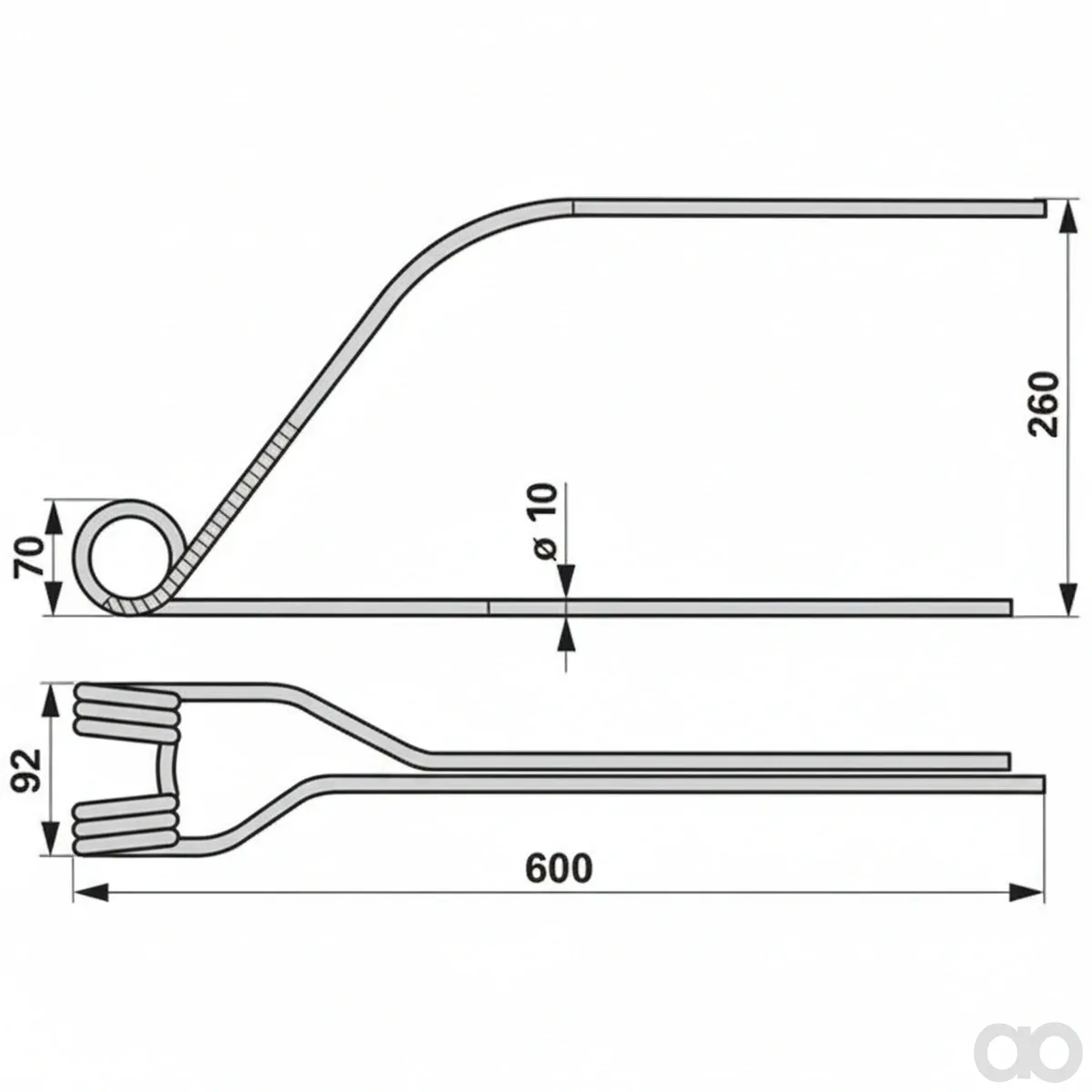 Prillinger - 00401419 - Rotor Swather Tine Instead