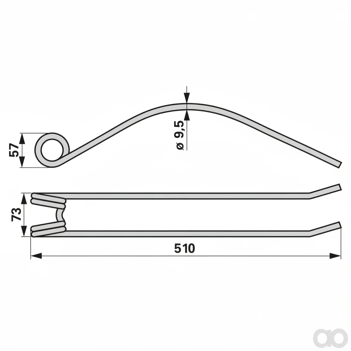 Prillinger - 00401423 - Rotor Swather Tine Instead