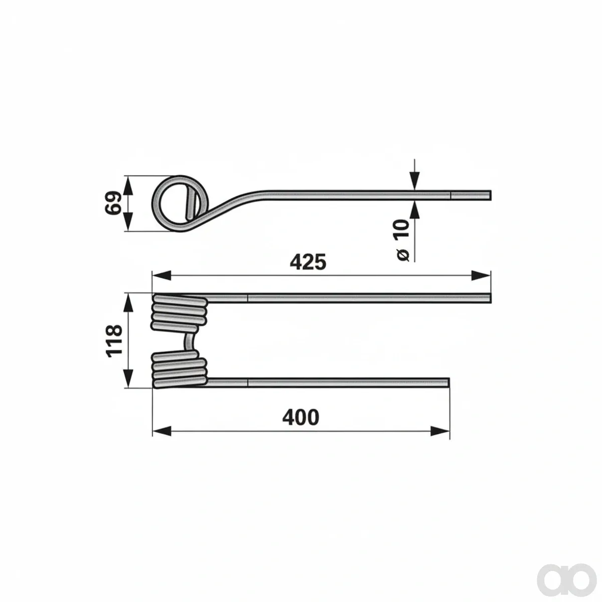 Prillinger - 00401428 - Rotor Hay Tine Right Instead