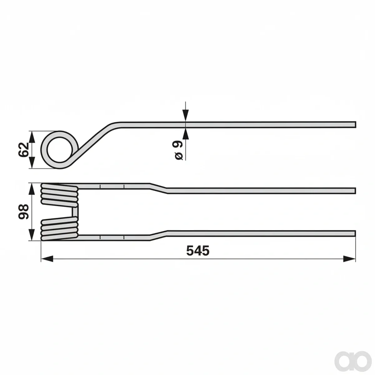 Prillinger - 00401442 - Rotor Swather Tine Instead