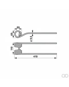 Prillinger - 00401465 - Rotor Hay Tine Instead Of