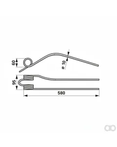 Prillinger - 00401500 - Rotor Swather Tine Inner Instead