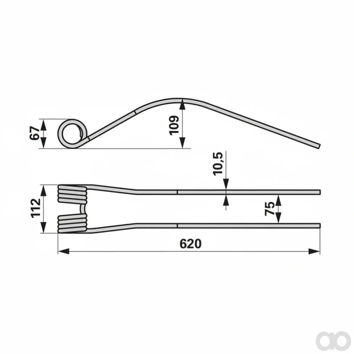 Prillinger - 00401640 - Rotary Rake Tine Instead