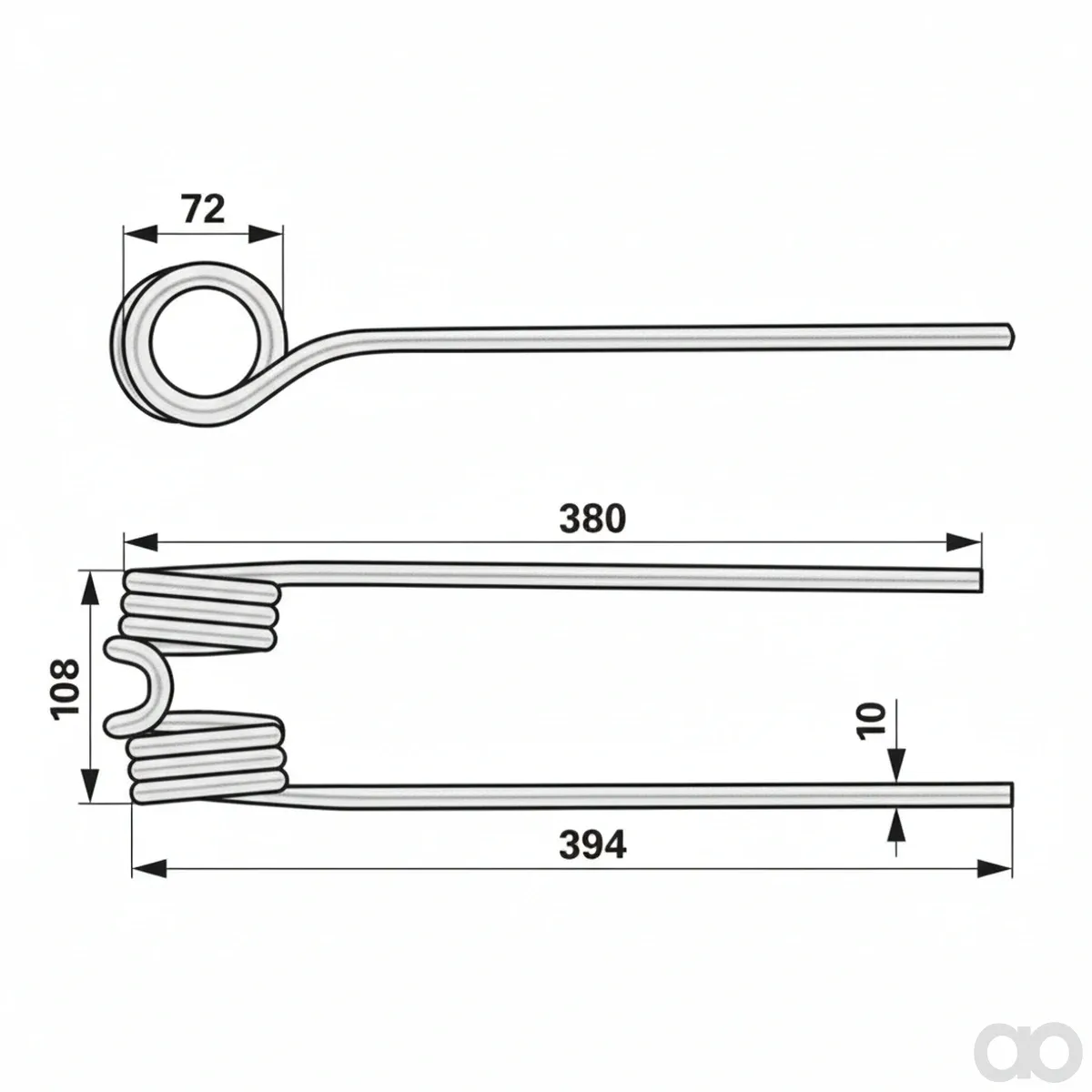 Prillinger - 00401720 - Rotary Tedder Tine Reinforced