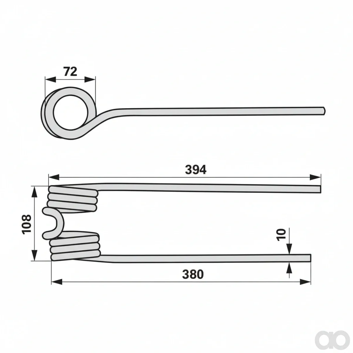 Prillinger - 00401721 - Rotary Tedder Tine Reinforced