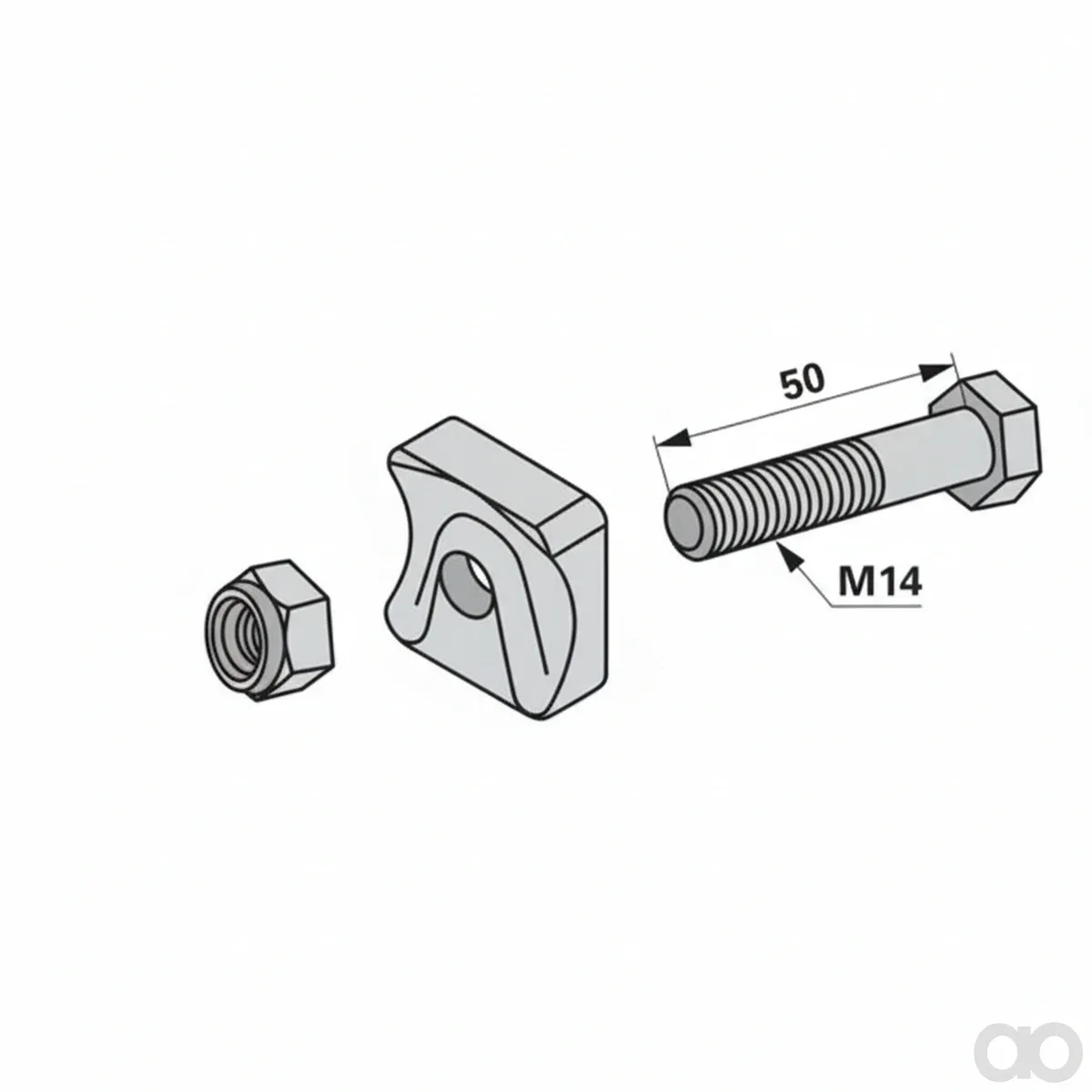 Prillinger - 00404213 - Tine Holder Complete M14x50 A