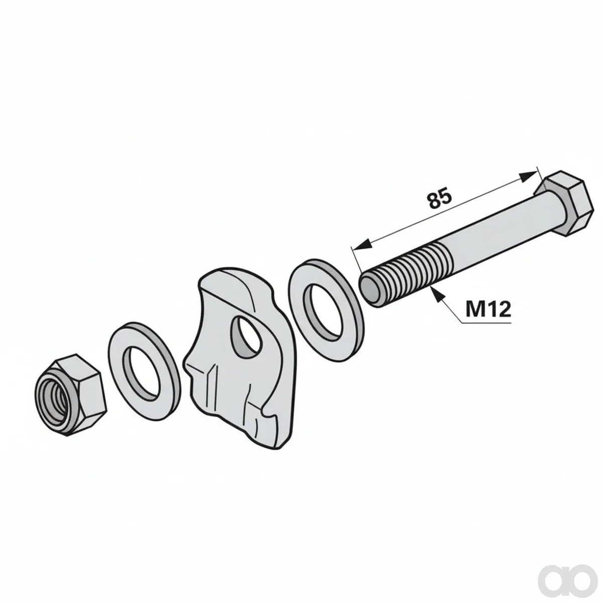 Prillinger - 00404236 - Tine Holder Assy. M12x85 Instead