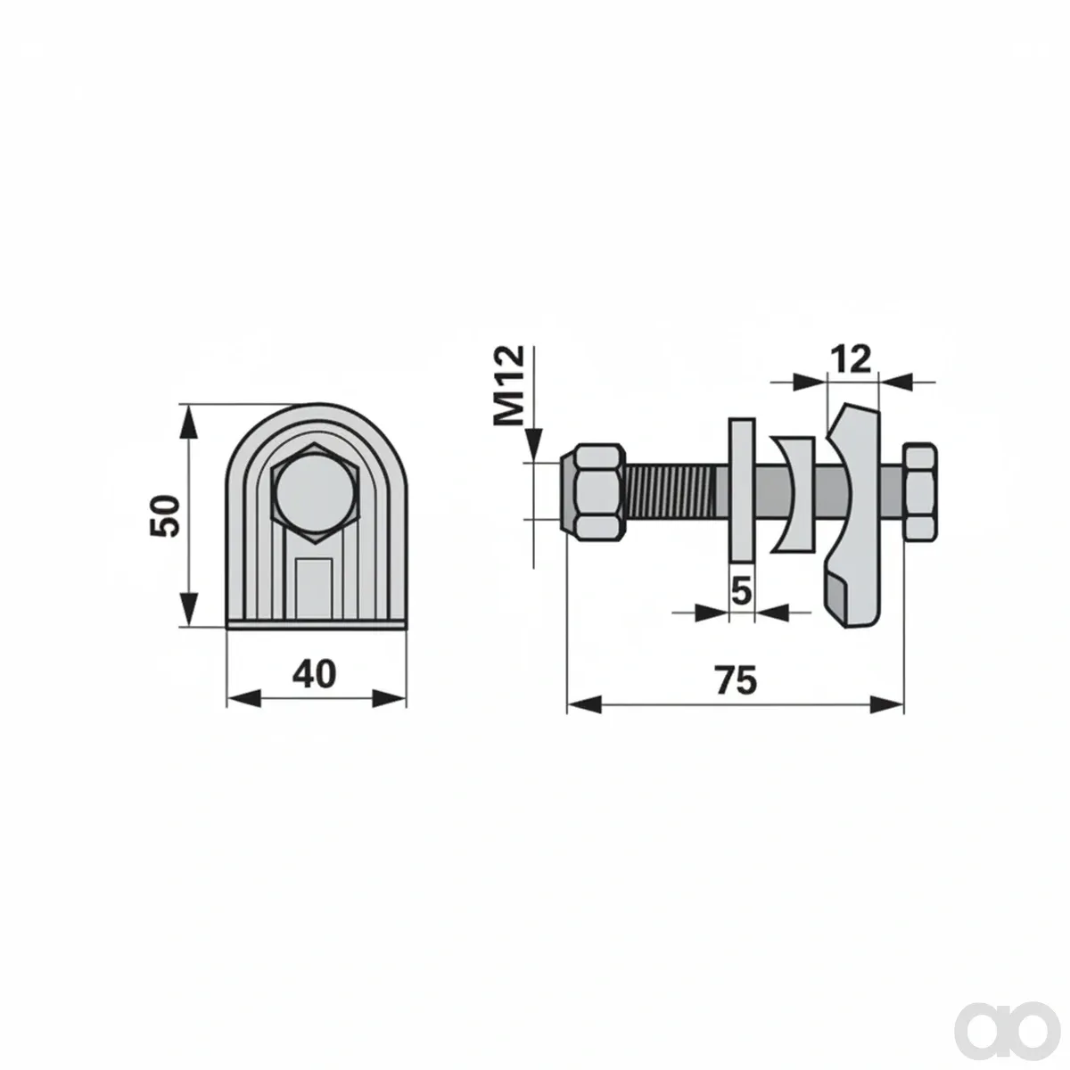 Prillinger - 00404259 - Tine Holder Assy. M12x75 Instead