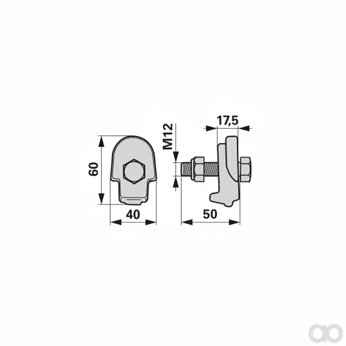 Prillinger - 00404276 - Tine Holder Complete M12x50 A