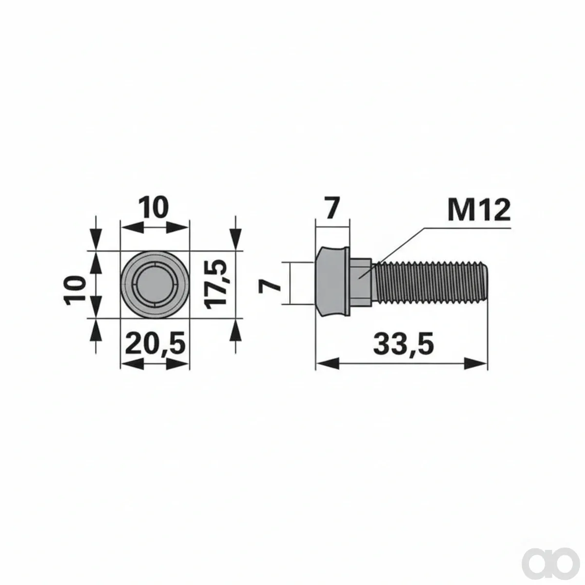 Prillinger - 00411807 - Blade Screw M12x35.5 Instead