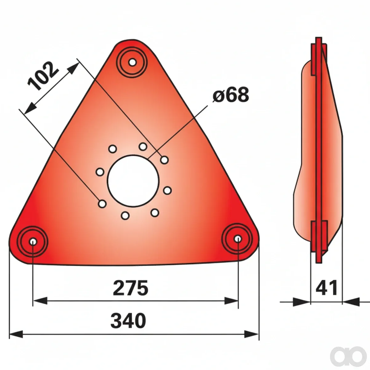 Prillinger - 00412791 - Mowing Disc 165 Cm Replacement For