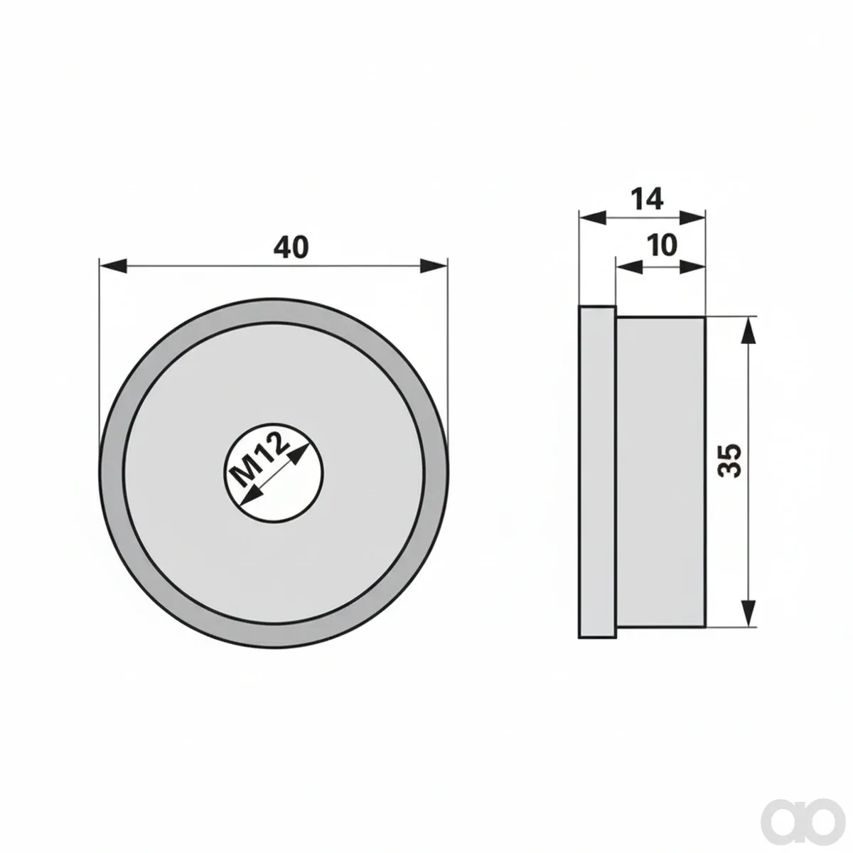 Prillinger - 00413456 - Nut M12 X 1.25