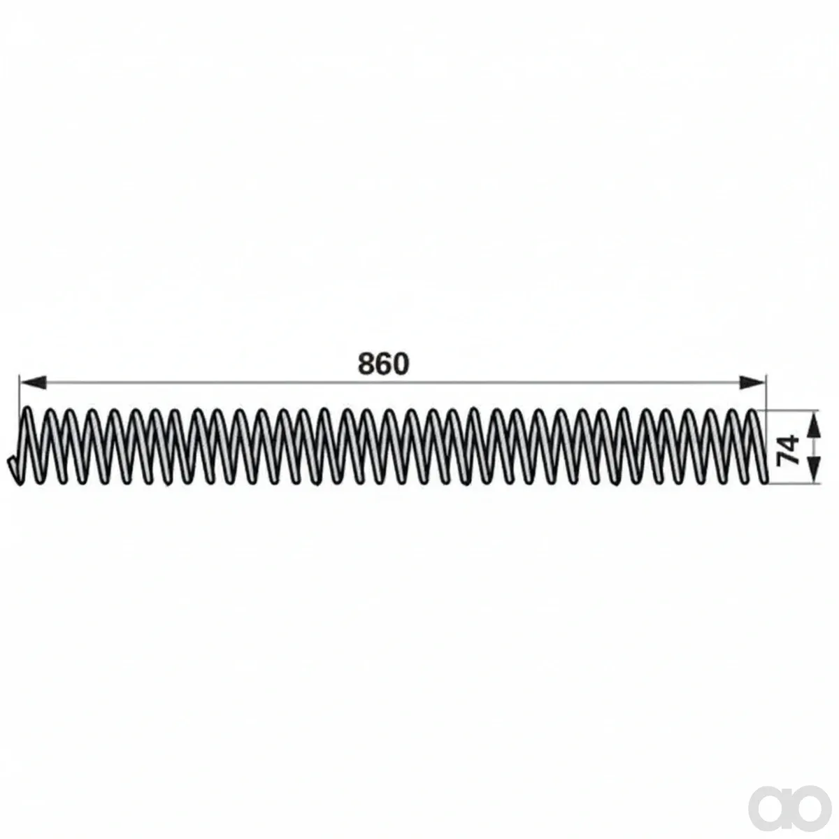 Prillinger - 00413461 - Spring Ad: 74 Mm, Length: 860 Mm