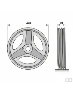 Prillinger - 00413468 - Pulley 4 Grooves Ad: 470