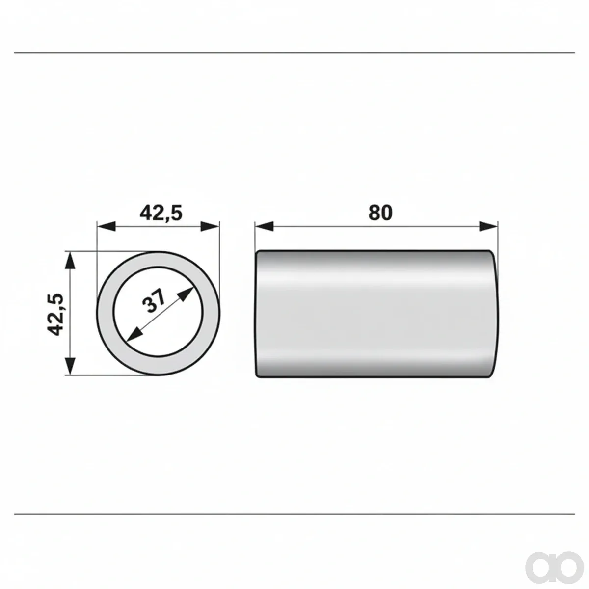 Prillinger - 00413469 - Roller Ad: 42 Mm, Length: 80 Mm