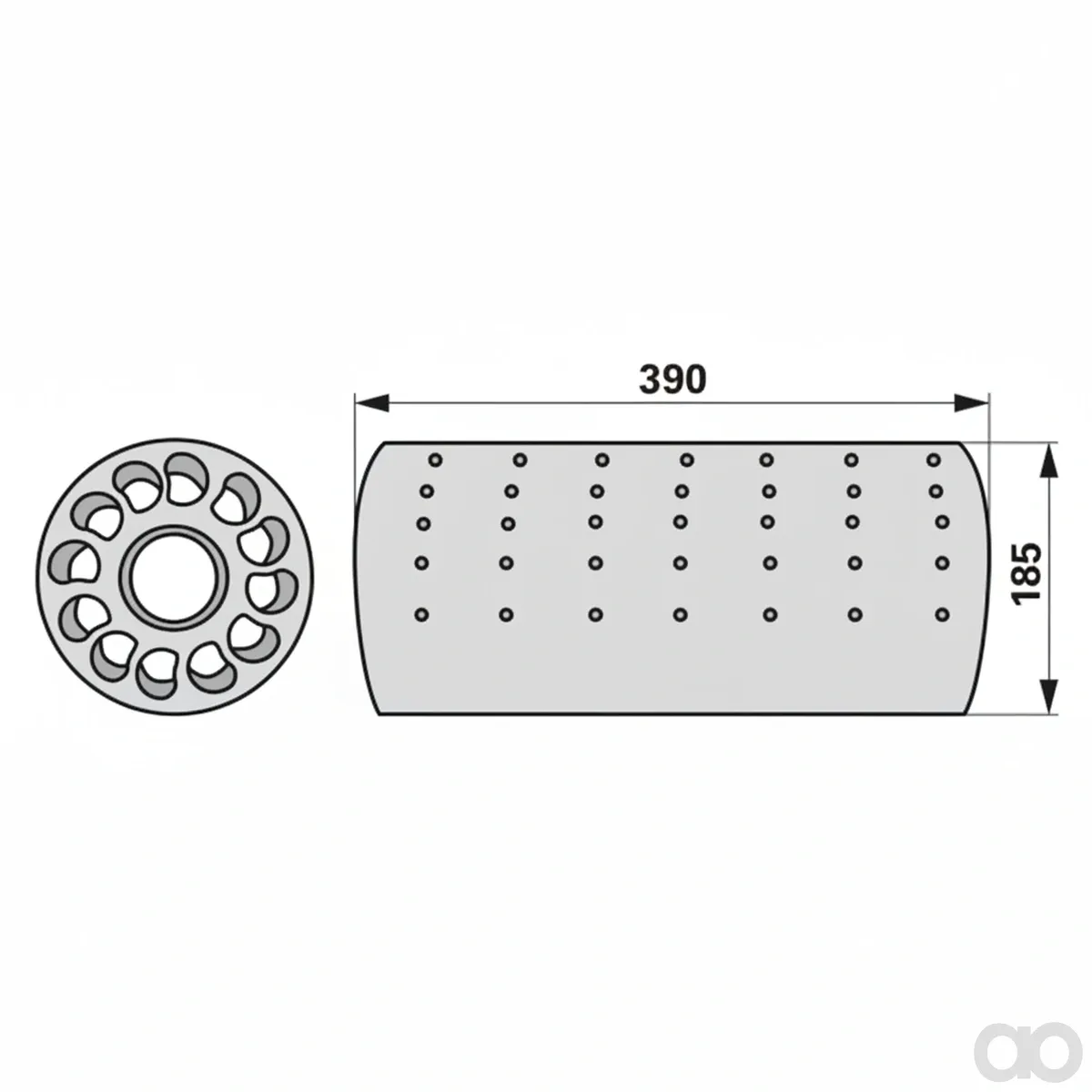 Prillinger - 00413470 - Rubber Roller Ad: 188 Mm, L: 390