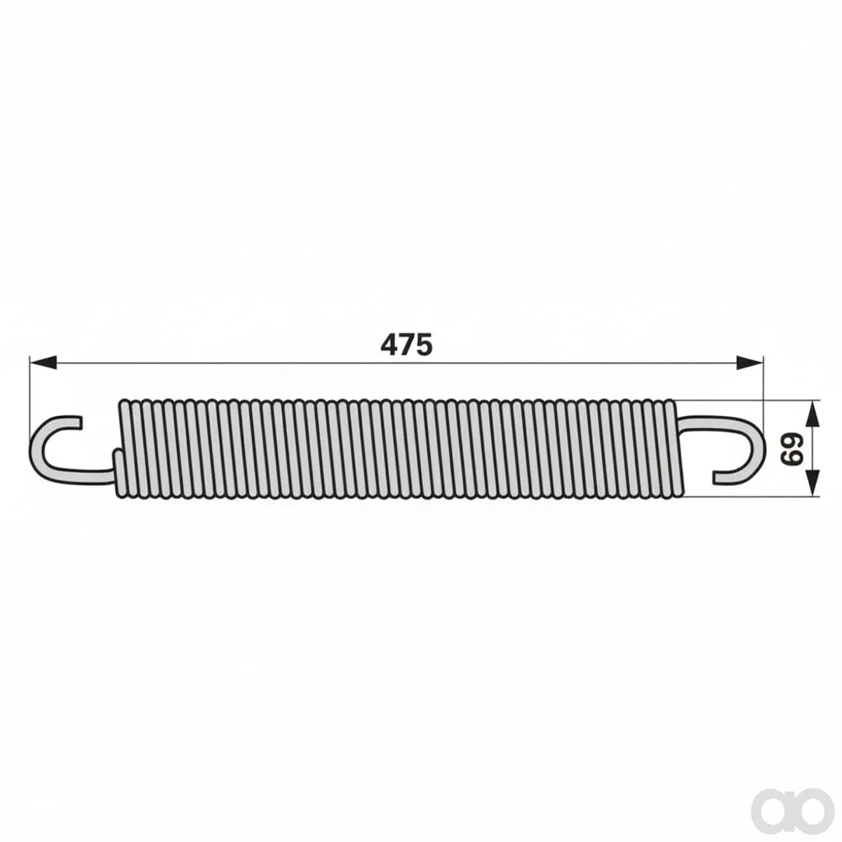 Prillinger - 00413475 - Spring Ad: 69 Mm, Length: 475