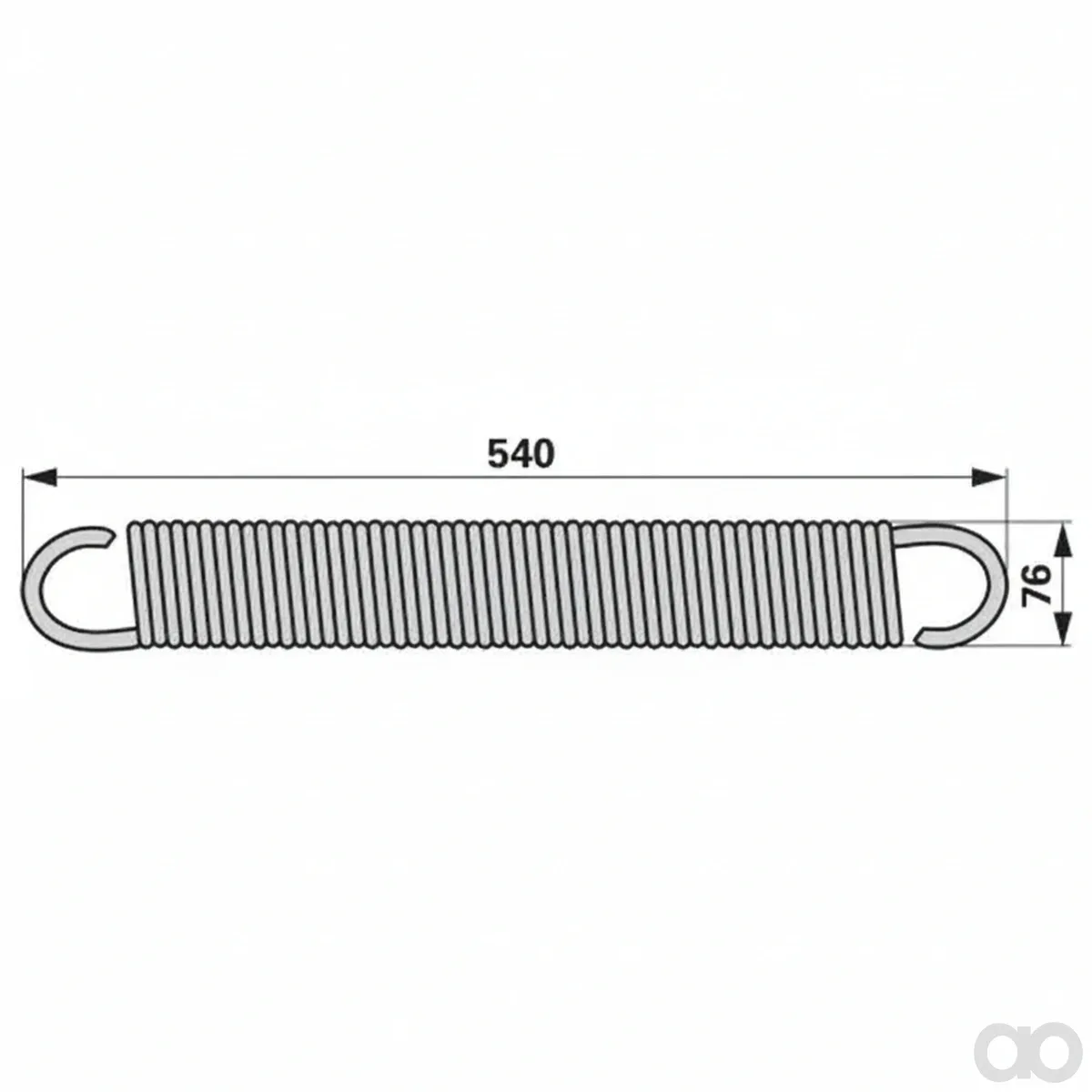 Prillinger - 00413476 - Spring Ad: 76 Mm, Length: 540