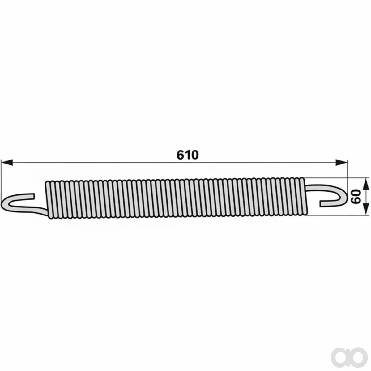 Prillinger - 00413477 - Spring Ad: 60 Mm, Length: 610