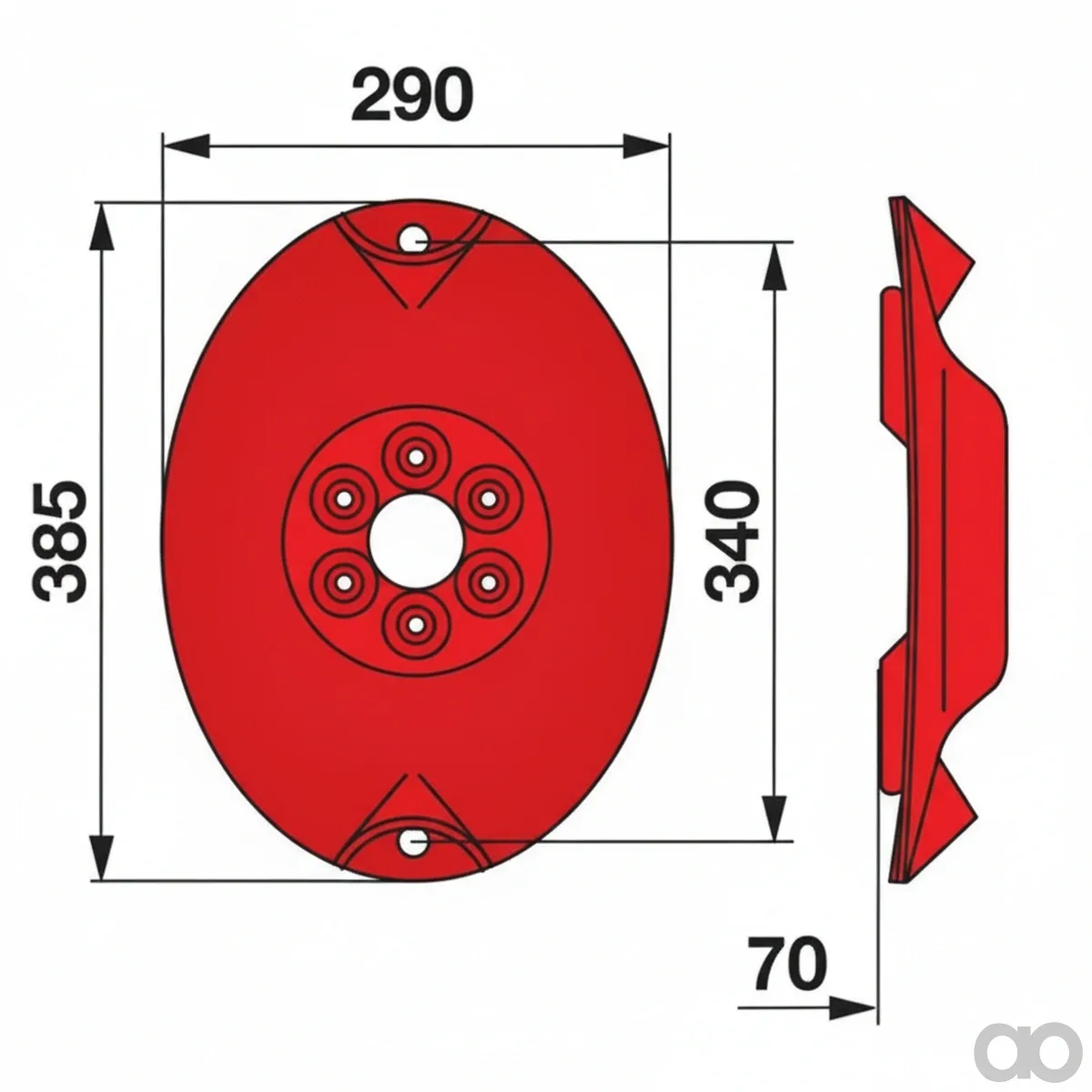 Prillinger - 00413907 - Mowing Disc With Ramps Instead