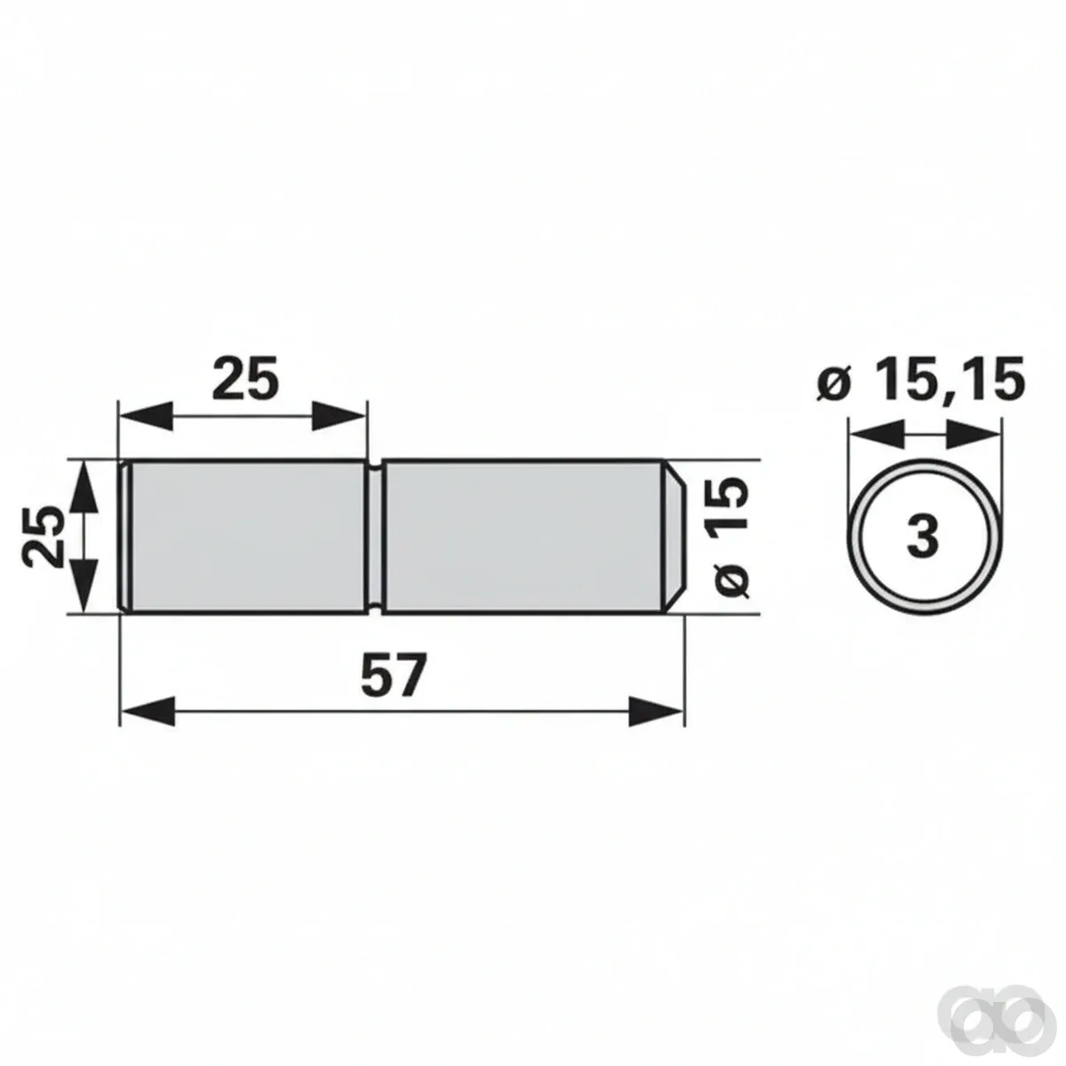 Prillinger - 00606586 - Drive Bolt Diameter 15.15 mm