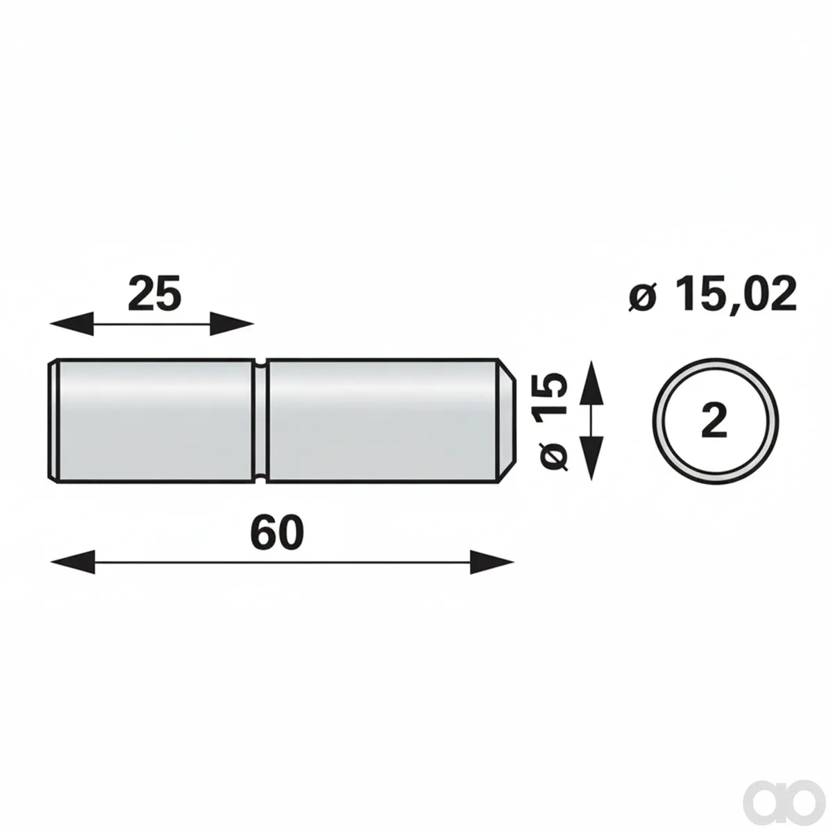 Prillinger - 00606596 - Drive Pin Diameter 15.02 mm +0