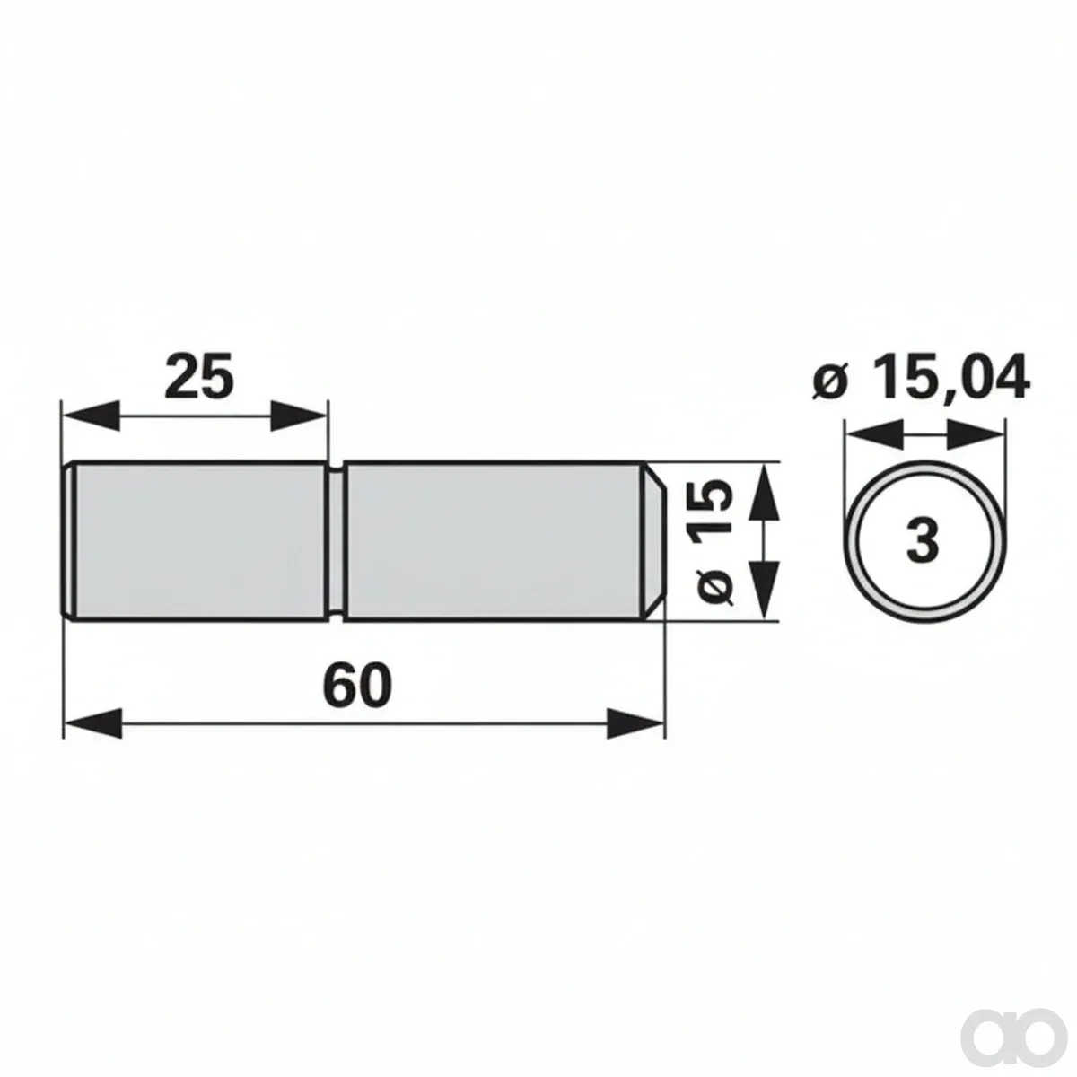 Prillinger - 00606597 - Drive Pin Diameter 15.04 mm +0