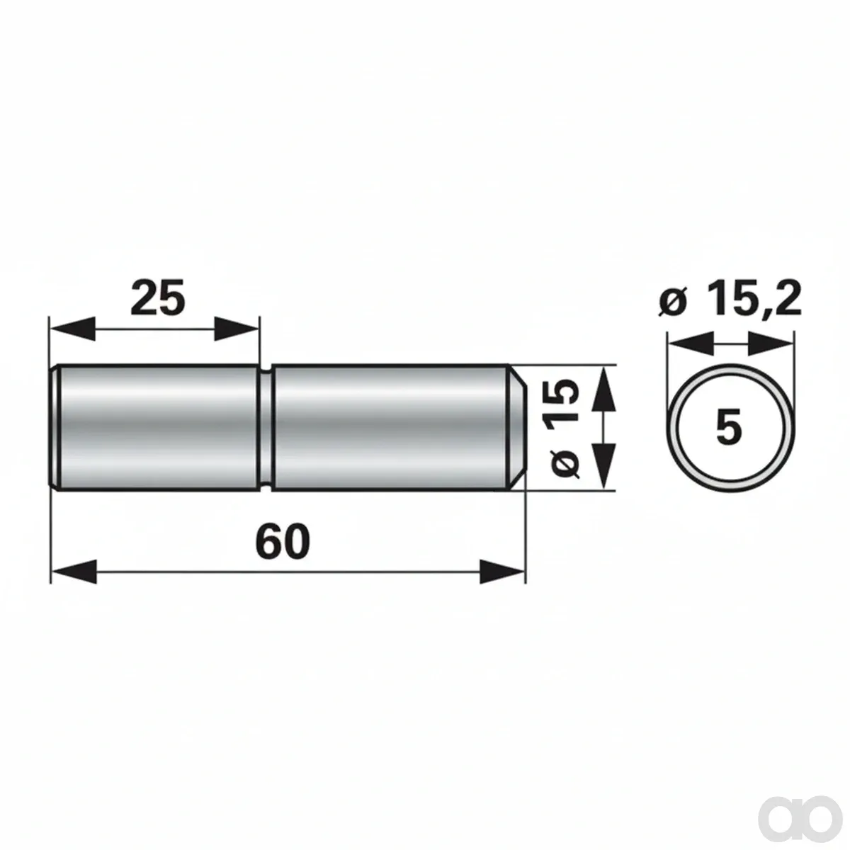 Prillinger - 00606599 - Drive Bolt Diameter 15.2 mm 60
