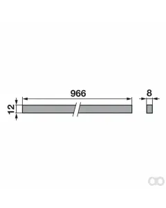 Prillinger - 00607260 - Wear Bar 12x8 Length 966 mm Z