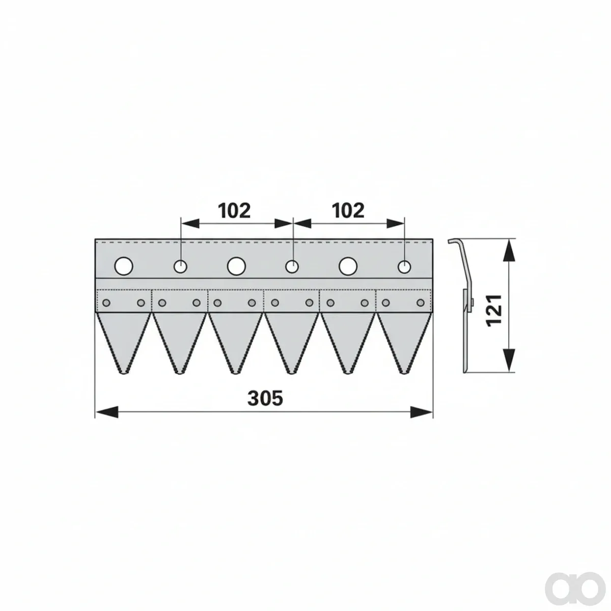 Prillinger - 00628480 - Counter Blade Left Toothed Instead
