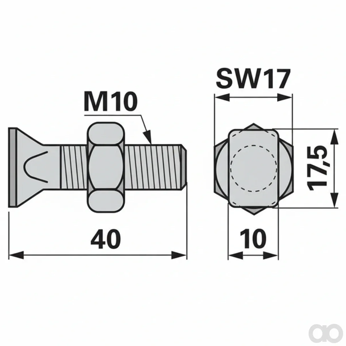 Prillinger - 00630510 - Thumb Screw M10 X 40 With Mu