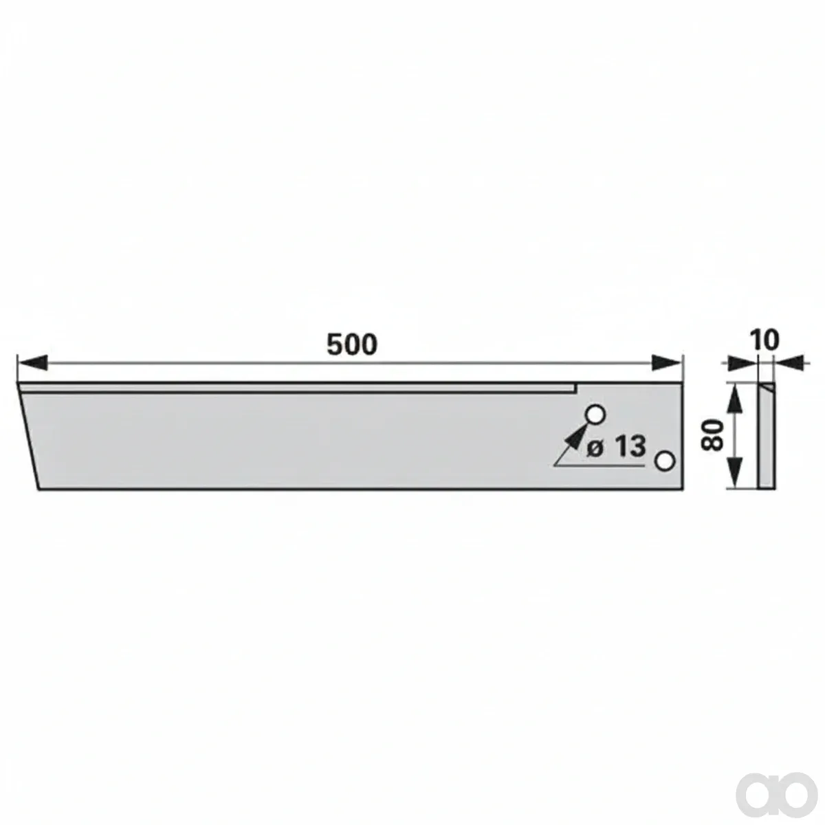 Prillinger - 00690150 - Stump Cleaning Blade 500x80x10mm