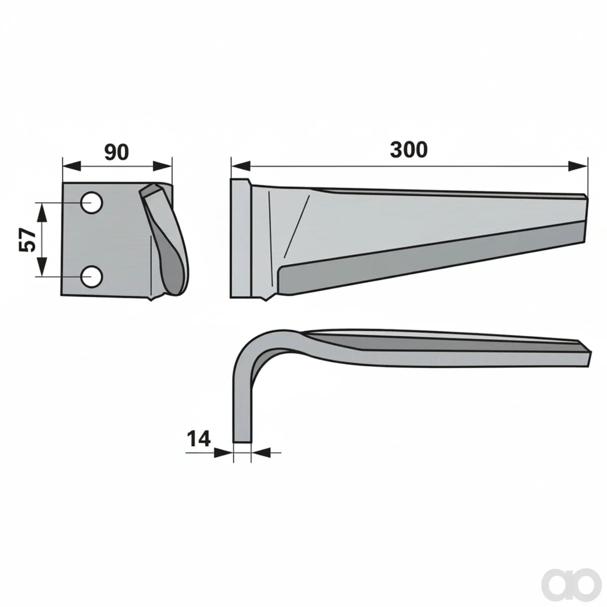 Prillinger - 00690256 - Rotary Harrow Tine Left Instead