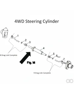 Zetor - 935971 - Hydrostatic Steering Cylinder Assembly