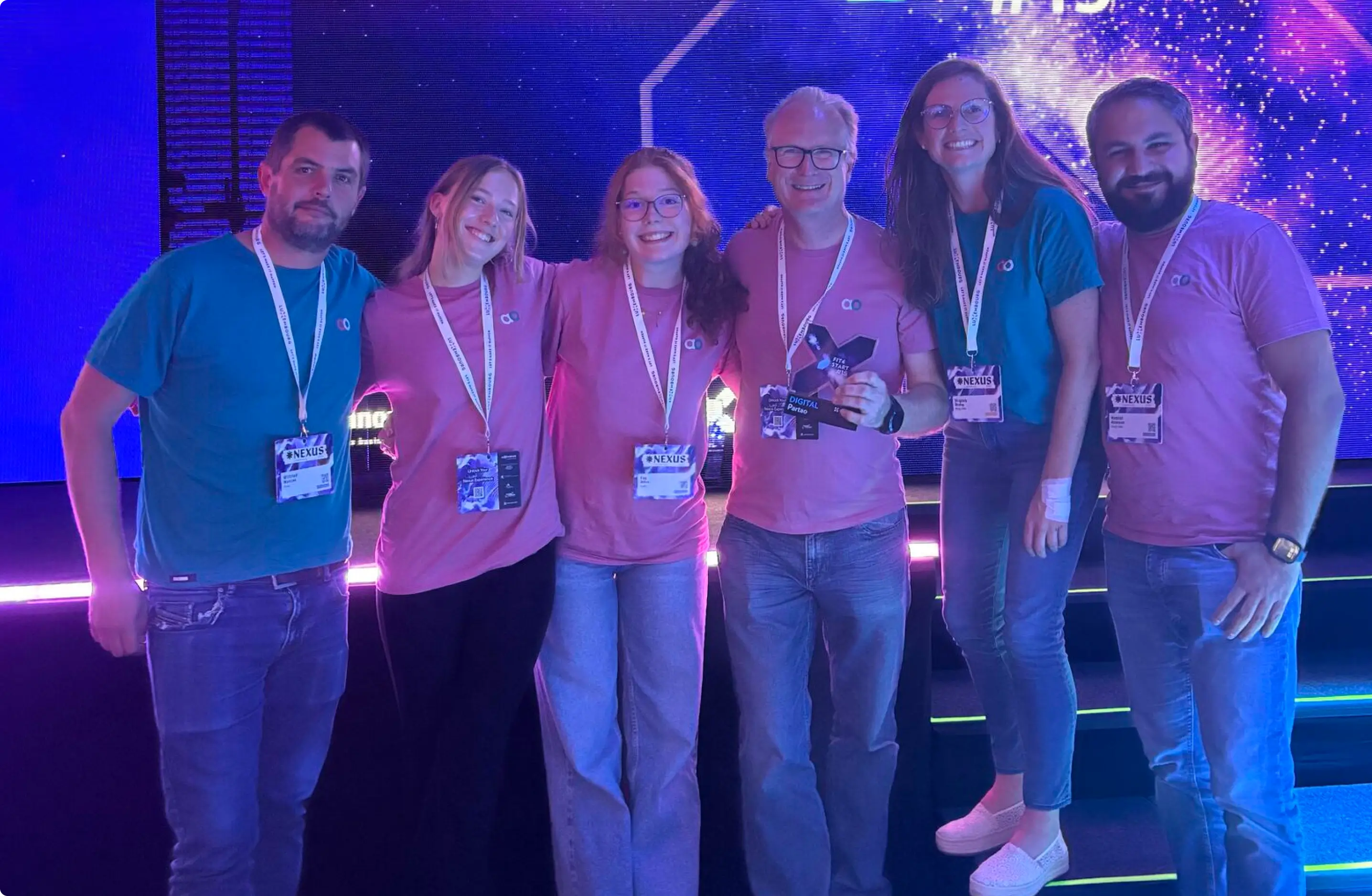 Partao customers with machinery at an industry event